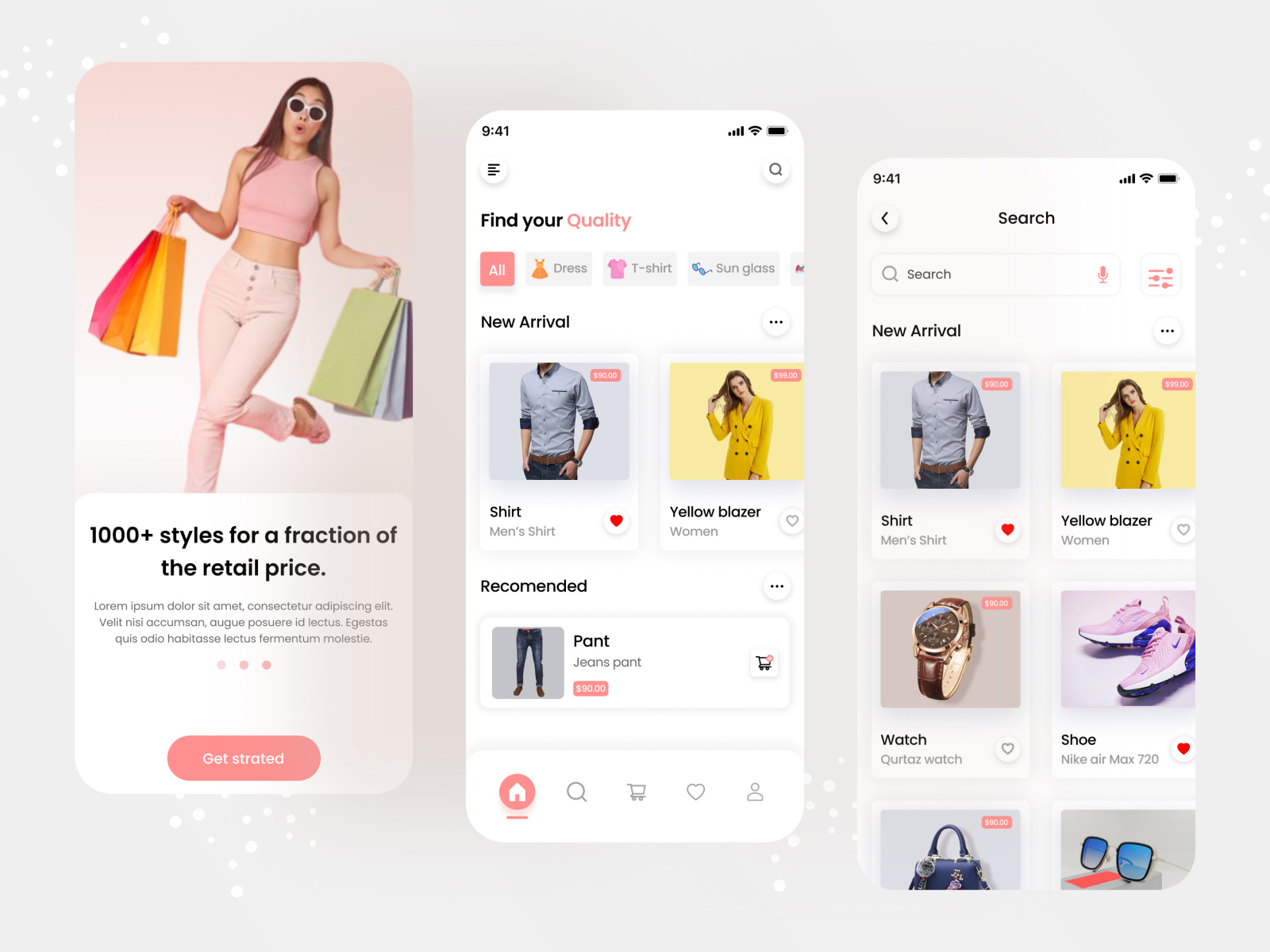 Online shoping moblie app ui design by Mamun Ahmed on Dribbble