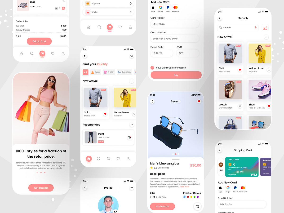 Online shoping mobile app design by Mamun Ahmed on Dribbble