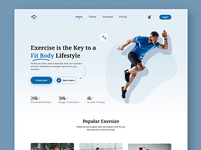 Fitness & Workout Landing Page bodybullding crossfit exercise fitness fitness club fitness web fitness website gym health landing page lifestyle pesonal trainer sports web web ui design website ui workout yoga