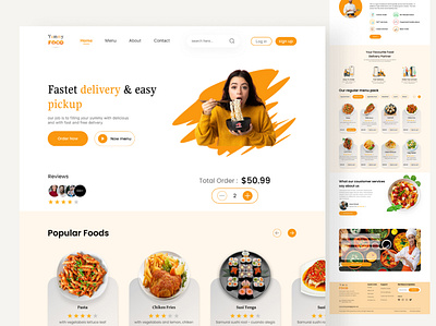 Yummy Food Delivery Landing Page burger desigen food food web food website pizza resturat ui uiux yummy food