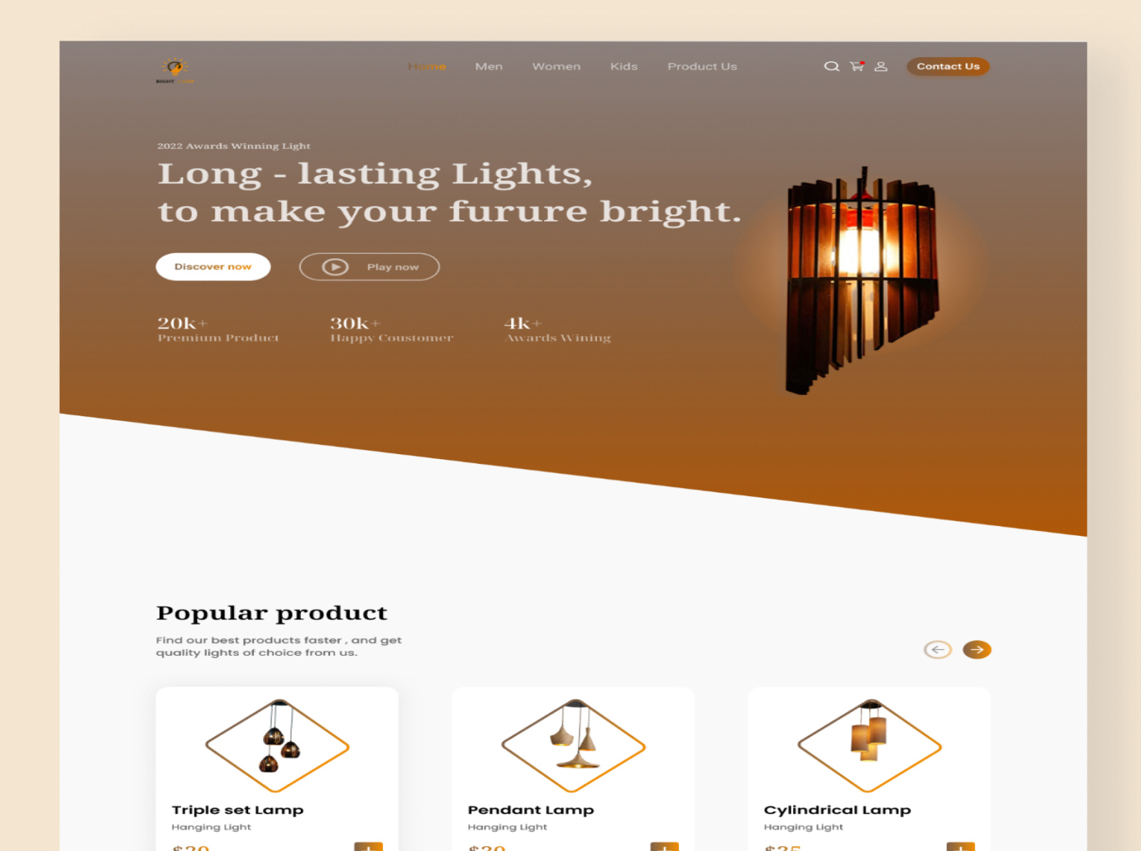 Lamp ui Landing Page by Mamun Ahmed on Dribbble