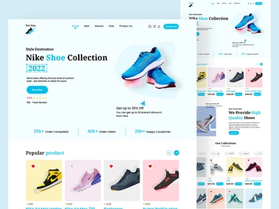 Nike Shoe Landing Page addidas air max airjordan e commerce fashion store landing page nike air max nike running nike shoe nike shoe landing page online store shoe store sneaker sports ui uiux web design website