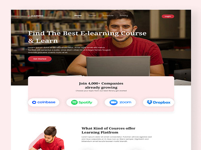 E-learning ui Landing page course e learning e learning course e study e study education educational platfrom educational website learning learning platfrom mamun online online course online learning online learning website study uiux web page design web ui website