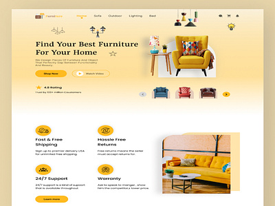 Furniture website landing page bed chair e commerce e shop furniture furniture ui furniture web design furniture web page furniture website furniture website design minimal online mer online shop table ui design web template web ui website ui wood furniture wooden