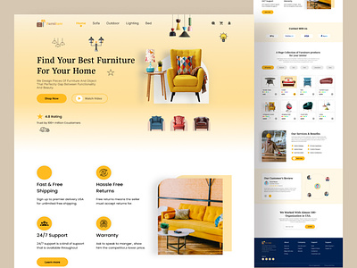 Furniture website landing page