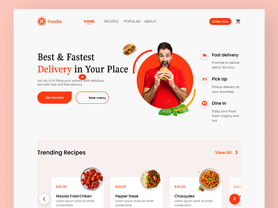 Food landing page website