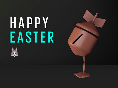 Happy Easter 3d c4d chocolate easter eggs happy rabbit