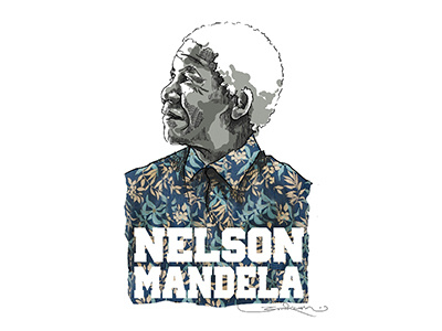 NELSON MANDELA digital illustration legend madiba peace