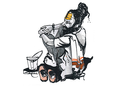 inktober_1 doodles illustration inktober kumbhmela sadhu