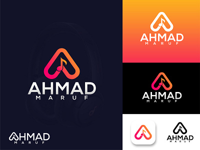 Ahmad Maruf Logo letter A and Music a logo abstract brand branding colorful idendity lettermark logo logo collection logo design logos minimal music logo