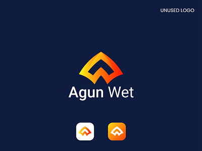 Agun Wet Logo a and w logo augmented reality brand and logo brand identity branding fire logo lettermark logodesigner