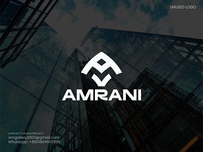 Amrani Logo Design - Letter AMV augmented reality branding identity lette logo