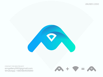 Letter A + Wifi Icon a a logo augmented reality brand and logo brand identity brand mark branding creative graphic design logo logo designer logos wifi wifi logo