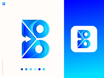 Letter B - Logo design 3d abstract app logo brand identity branding business logo colorful logo creative custom logo gradient illustration letter b letter logo logo logo design logo designer mark minimalist vector