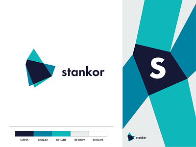 Stankor adaptive blue branding design dynamics geometric logo sign stankor typography