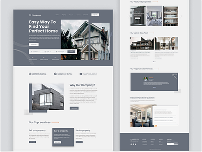 Real Estate Landing Page apartement architecture building home home page house landing page properties property real estate real estate agency real estate landing page real estate website residence ui ux web design website