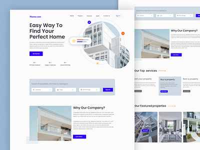 Real Estate Landing Page agency apartement architecture branding building home page house landing page landing page design minimal design properties property real estate agency real estate landing page real estate landing page design real estate website ui ux web design website design