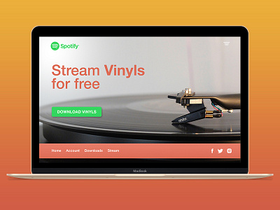 Spotify - Stream Vinyls Concept desktop app landing page product design ui ux
