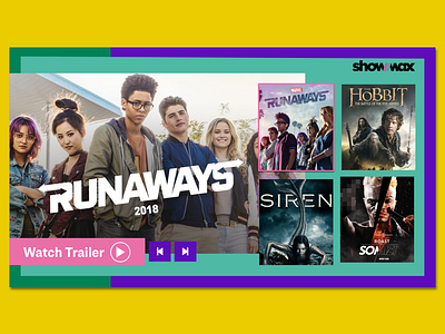 Showmax Concept - TV Interface interface landing page tv design tv series tv series poster ui