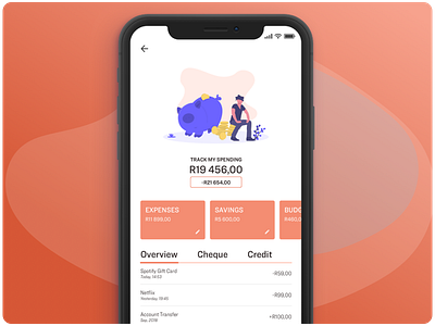 Track My Spending - App banking app budget app mobile app productdesign savings spending uidesign uxdesign