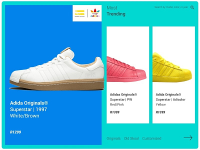 Adidas - Pharrell Williams - Concept adidas originals concept desktop app interface landing page minimal online pharrell williams product design shopping app sneakers uidesign
