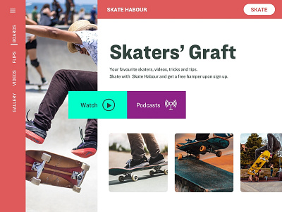 Skate Habour concept contextual desktop app experimental design interface landing page product design skateboarddesign typogaphy uidesign