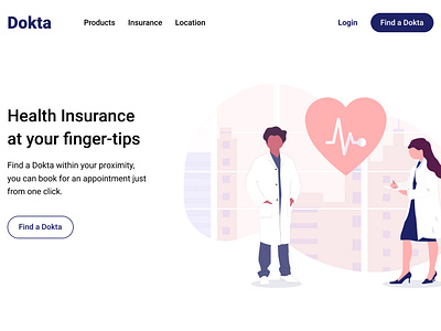 Dokta - Health & Wellness App - Concept landing