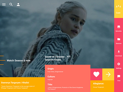 Game of Thrones - Playbook - Daenerys Targaryen artdirection concept content desktop app figma gameofthrones interface landing page playbook product design ui uidesign ux uxdesign