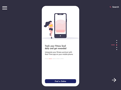 Dokta Mobile Fitness page app concept health and fitness health app illustration interface minimal mobile mobile app product design ui uidesign ux uxdesign