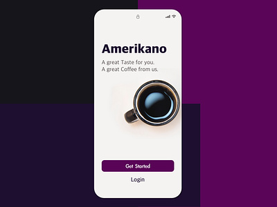 Amerikano Coffee App - Login americano app coffee concept interface landing page minimal mobile product design ui uidesign ux uxdesign