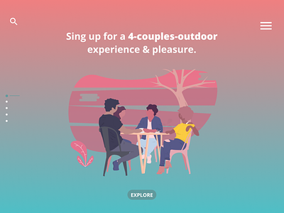 4-couples-outdoor - Landing page -Concept artdirection concept desktop app illustration interface landing page minimal product design ui uidesign ux uxdesign