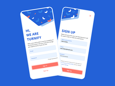 TURNIFY. Book and manage your appointments app design illustration ios ui ux