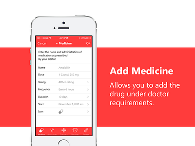 MediCont app appointment design drug ios medicine mobile uiux