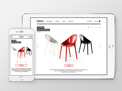 FOCA. Responsive website concept chairs design furniture mobile responsive ui ux web