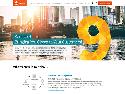 Kentico 9 — Campaign page campaign kentico landing page number page polygon triangle typography website