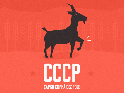 CCCP: Capko cupká cez pole cccp communism flat goat grain illustration typography