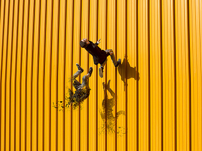 Sun. city creative crumble digital photography falling fashion graphic design jump minimal orange photography yellow