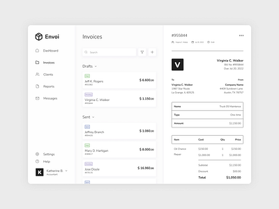 Invoicing Dashboard Prototype app design finances invoice invoicing prototype ui ux web