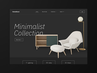 Furniture Shop Web Page design ecommerce furniture layout prototype shop store ui ux web