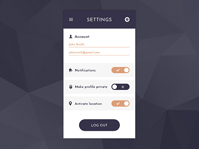 Daily UI : #007 // Settings