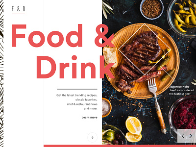 F&D beef design drink food menu navigation site typography web webdesign