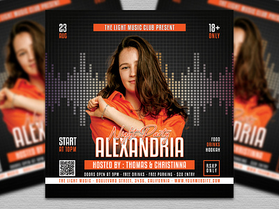 Night Club Party Flyer banner brochure club cover design dj electro event festival flyer instagram invitation modern music night party poster social square template