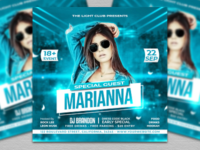 Night Club Party Flyer banner brochure club cover design dj electro event festival flyer instagram invitation modern music night party poster social square template