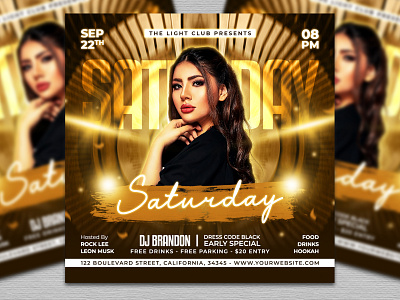 Night Club Party Flyer banner brochure club cover design dj electro event festival flyer instagram invitation modern music night party poster social square template