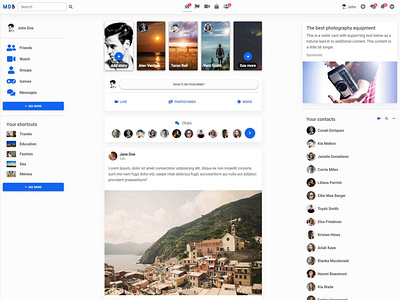 Facebook Newsfeed In Material Design 2 0 By Michal Szymanski On Dribbble