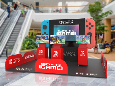 NINTENDO SWITCH 3d branding game gaming graphic design live mall mockup render social media videogame