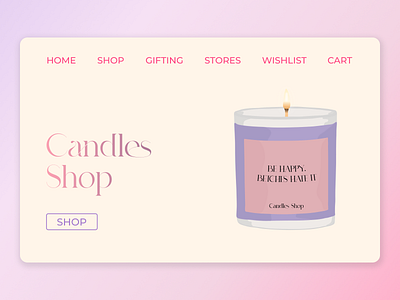 Daily UI #003 - Landing Page (Candles Shop)