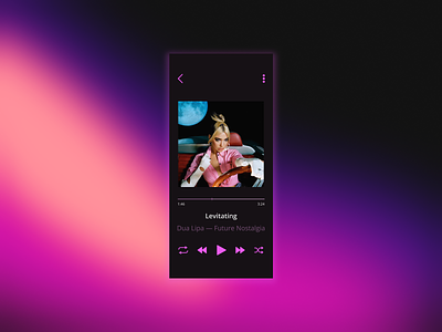 Daily UI #009 - Music Player app dailyui dailyui009 dailyuichallenge design dua lipa future nostalgia music music app music player music player ui pink ui
