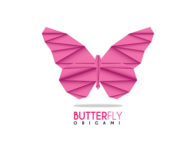 Origami Logo branding design illustrator logo origami pink