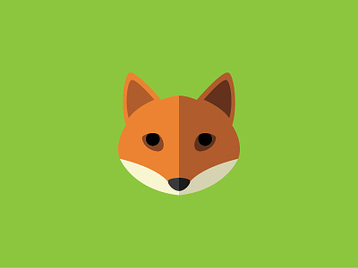 Golden Fox animals avatar design flat golden fox green illustration orange simple
